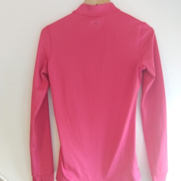 UNDER ARMOUR Fitted 1/4 Zip Hot Pink Long Sleeve - Picture 3 of 11